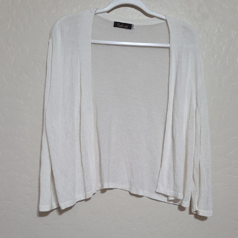 Saturn Open-Front Cream Lightweight Women's Cardigan